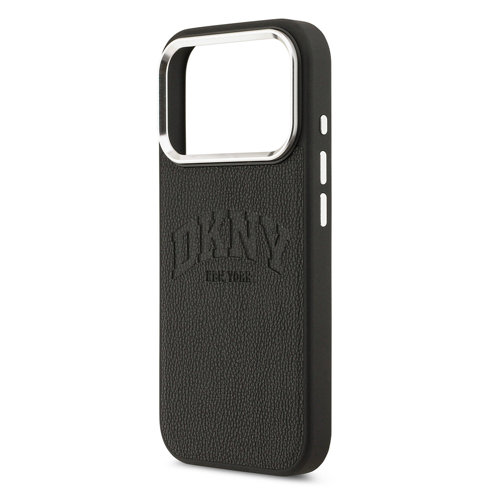 DKNY iPhone 17 Pro Orjinal Lisanslı M-safe Şarj Özellikli PU Deri Kabartmalı Kılıf