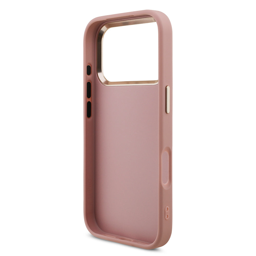 Guess iPhone 17 Pro Orjinal Lisanslı 4G Büyük Metal Kamera Çerçeveli ve Logolu Glitter Kılıf