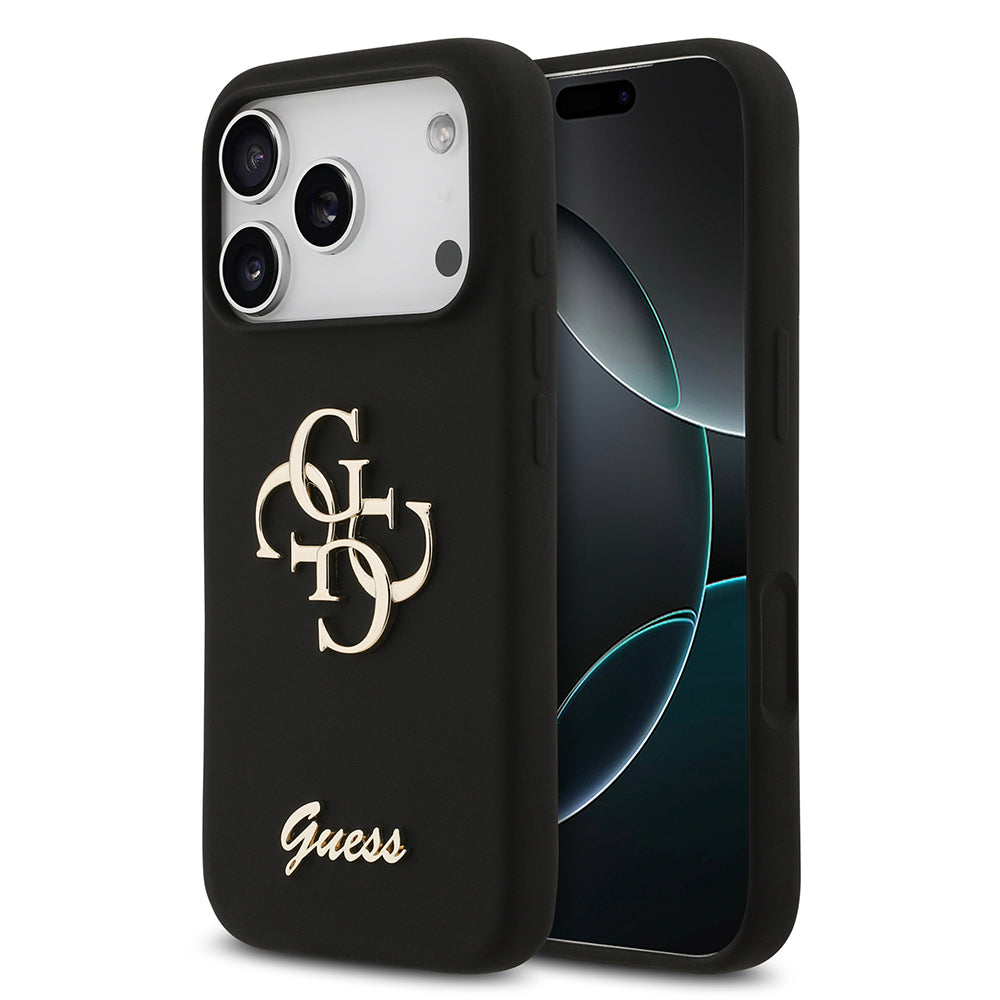 Guess iPhone 17 Pro Orjinal Lisanslı Grained Yazı Logolu Telefon Kılıfı