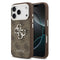 Guess iPhone 17 Pro Orjinal Lisanslı Gümüş Metal Kamera Çerçeveli 4G Desenli Metal Büyük 4G ve Yazı Logolu Kılıf
