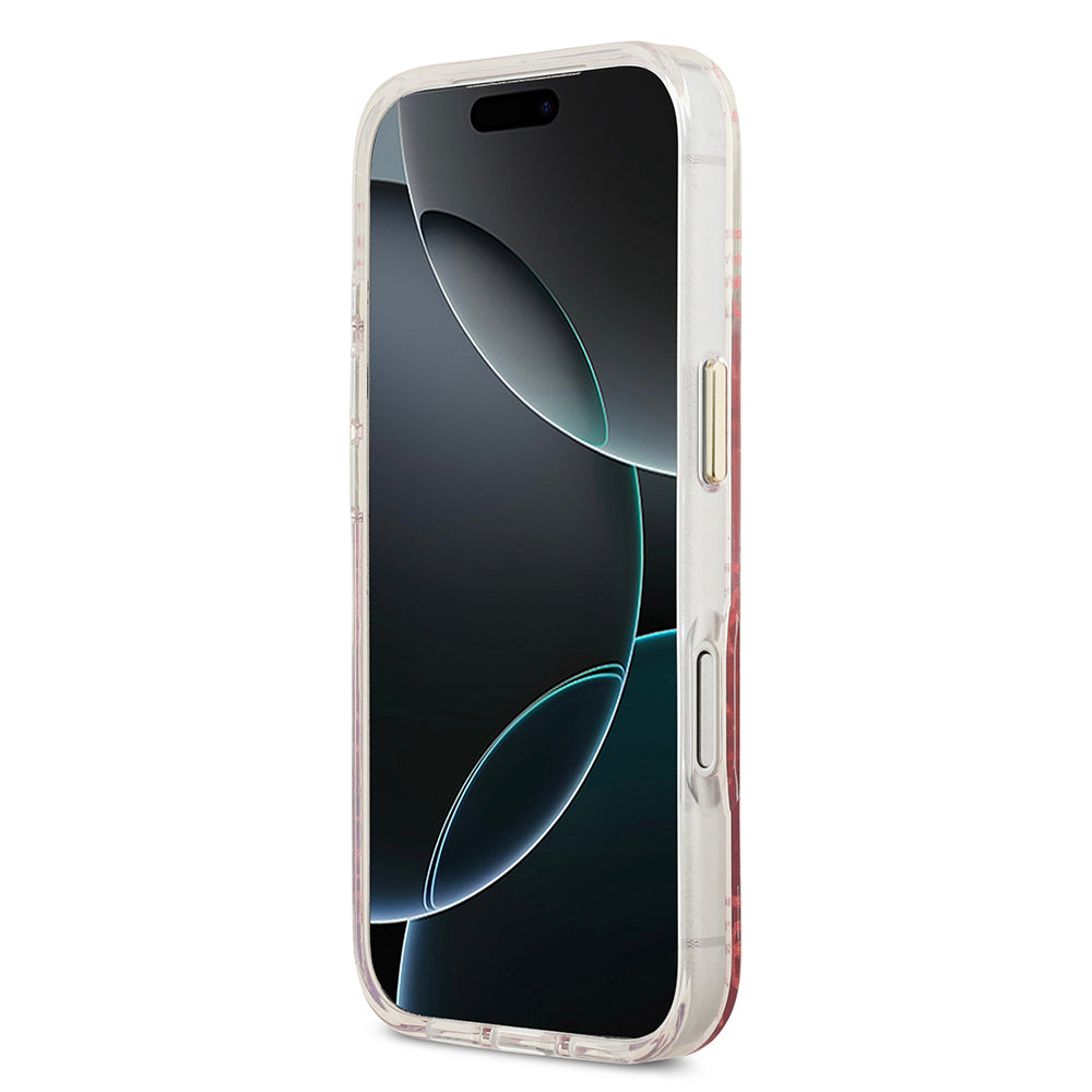 Guess iPhone 17 Pro Orjinal Lisanslı M-safe Şarj Özellikli 4G Desenli Simli Silikon Kılıf