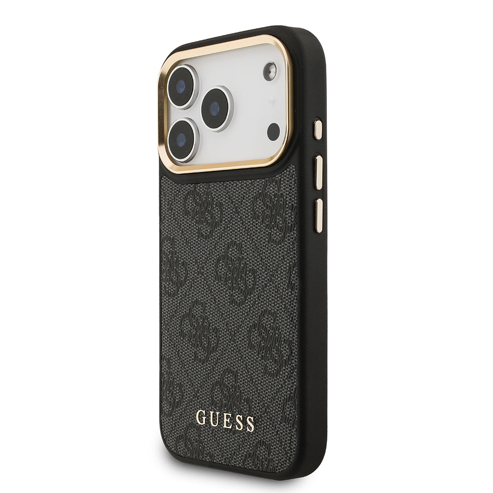 Guess iPhone 17 Pro Orjinal Lisanslı M-safe Şarj Özellikli 4G Metal Büyük Logolu Kartlıklı Kılıf