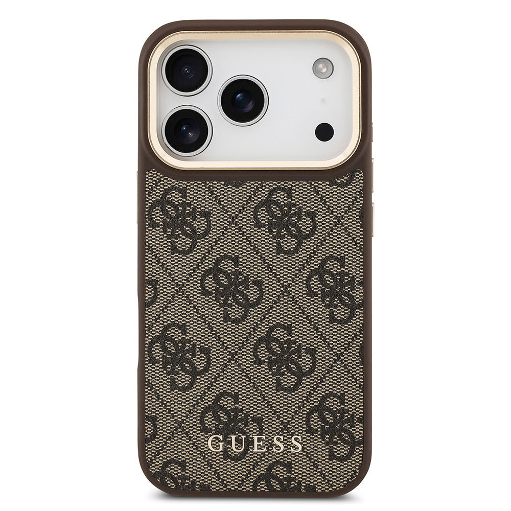 Guess iPhone 17 Pro Orjinal Lisanslı M-safe Şarj Özellikli 4G Metal Büyük Logolu Kartlıklı Kılıf