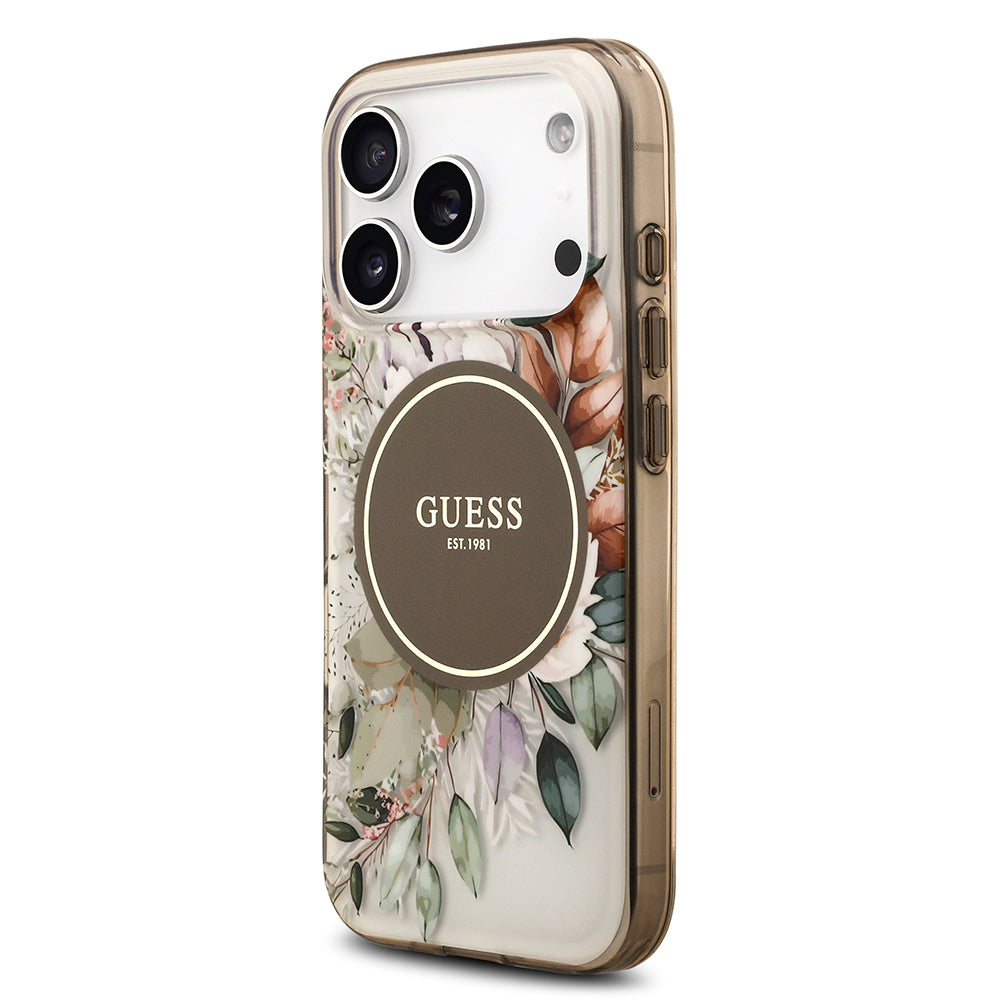 Guess iPhone 17 Pro Orjinal Lisanslı M-safe Şarj Özellikli Flower Tonal Circle Kılıf