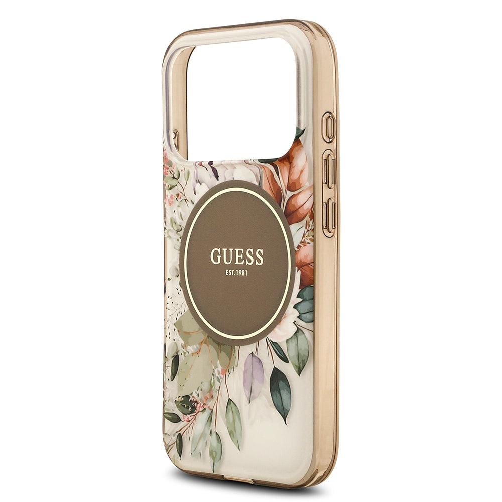 Guess iPhone 17 Pro Orjinal Lisanslı M-safe Şarj Özellikli Flower Tonal Circle Kılıf