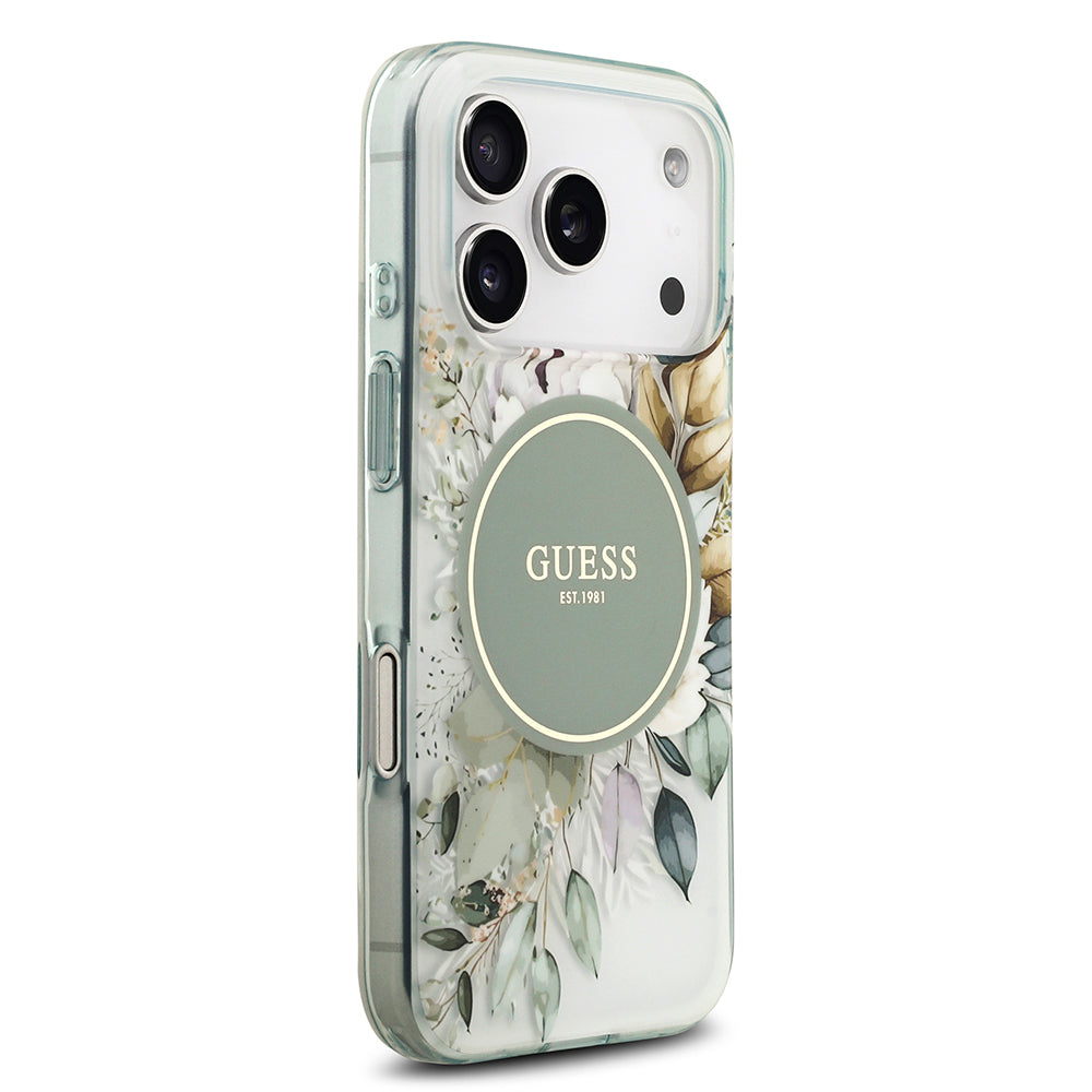 Guess iPhone 17 Pro Orjinal Lisanslı M-safe Şarj Özellikli Flower Tonal Circle Kılıf