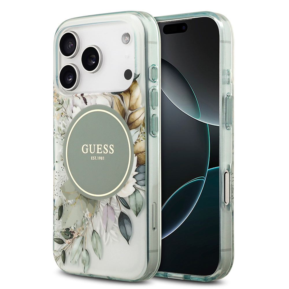 Guess iPhone 17 Pro Orjinal Lisanslı M-safe Şarj Özellikli Flower Tonal Circle Kılıf