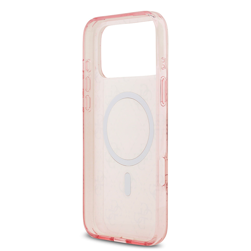 Guess iPhone 17 Pro Orjinal Lisanslı M-safe Şarj Özellikli IML Baskılı Klasik Logolu 4G Desenli Kılıf