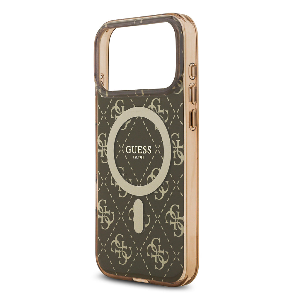 Guess iPhone 17 Pro Orjinal Lisanslı M-safe Şarj Özellikli IML Baskılı Klasik Logolu 4G Desenli Kılıf