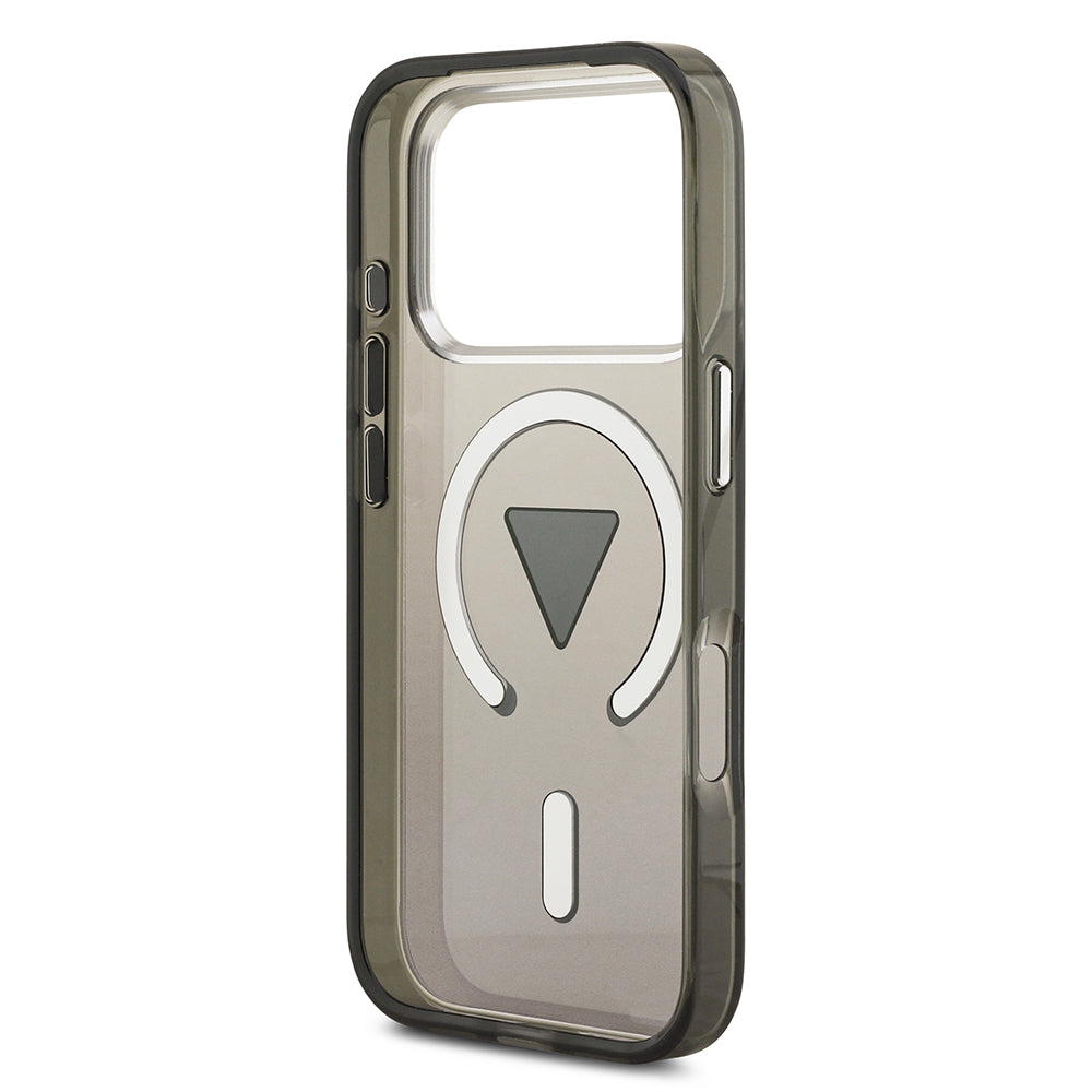 Guess iPhone 17 Pro Orjinal Lisanslı M-safe Şarj Özellikli IML Baskılı Üçgen Logolu Metal Kamera Çerçeveli Kılıf