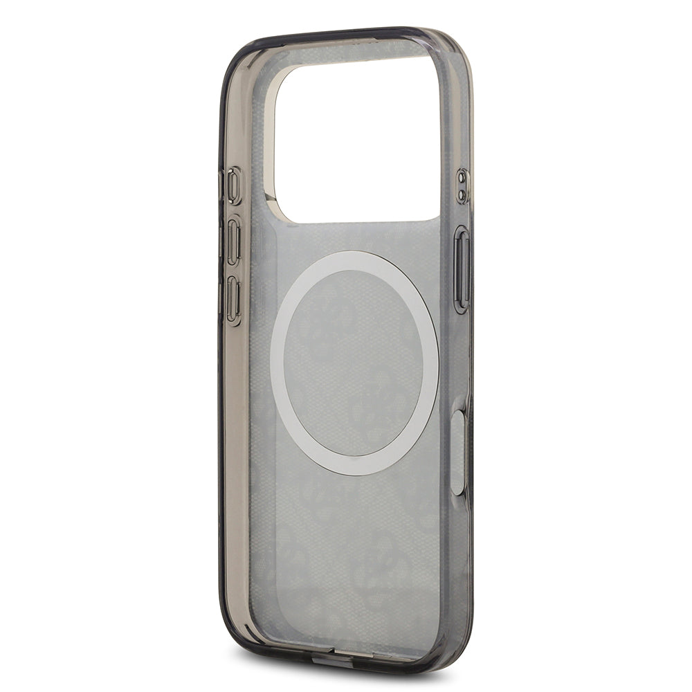 Guess iPhone 17 Pro Orjinal Lisanslı M-safe Şarj Özellikli IML Peony ve 4G Desenli Klasik Logolu Kılıf