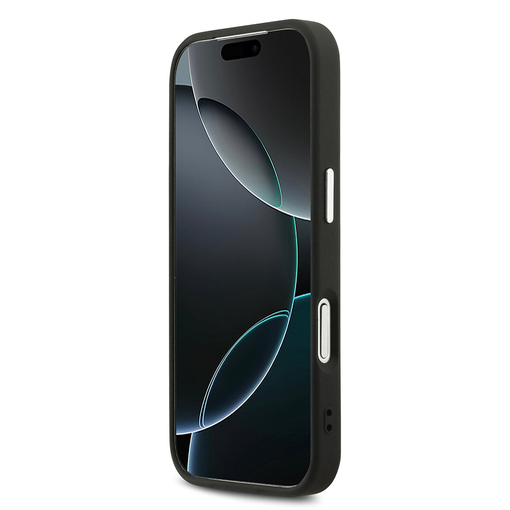 Guess iPhone 17 Pro Orjinal Lisanslı M-safe Şarj Özellikli Sıcak Baskılı Klasik Yazı Logolu PU Deri Peony Kılıf