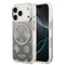 Guess iPhone 17 Pro Orjinal Lisanslı M-safe Şarj Özellikli Simli Peony Desenli Silikon Kılıf