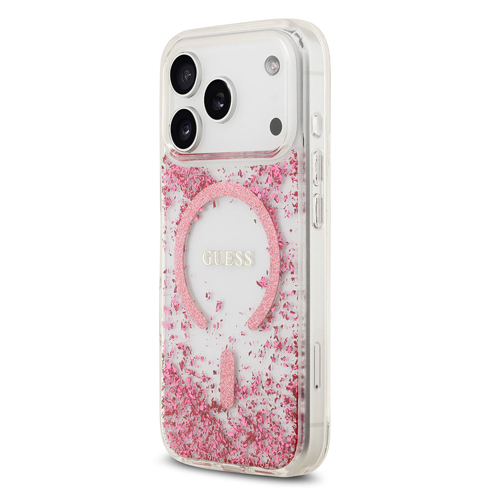 Guess iPhone 17 Pro Orjinal Lisanslı M-safe Şarj Özellikli Transparan Resin Bottom Kılıf