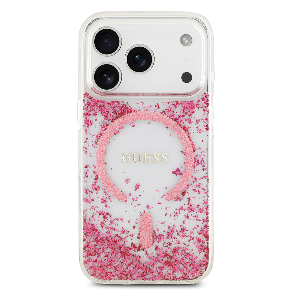 Guess iPhone 17 Pro Orjinal Lisanslı M-safe Şarj Özellikli Transparan Resin Bottom Kılıf