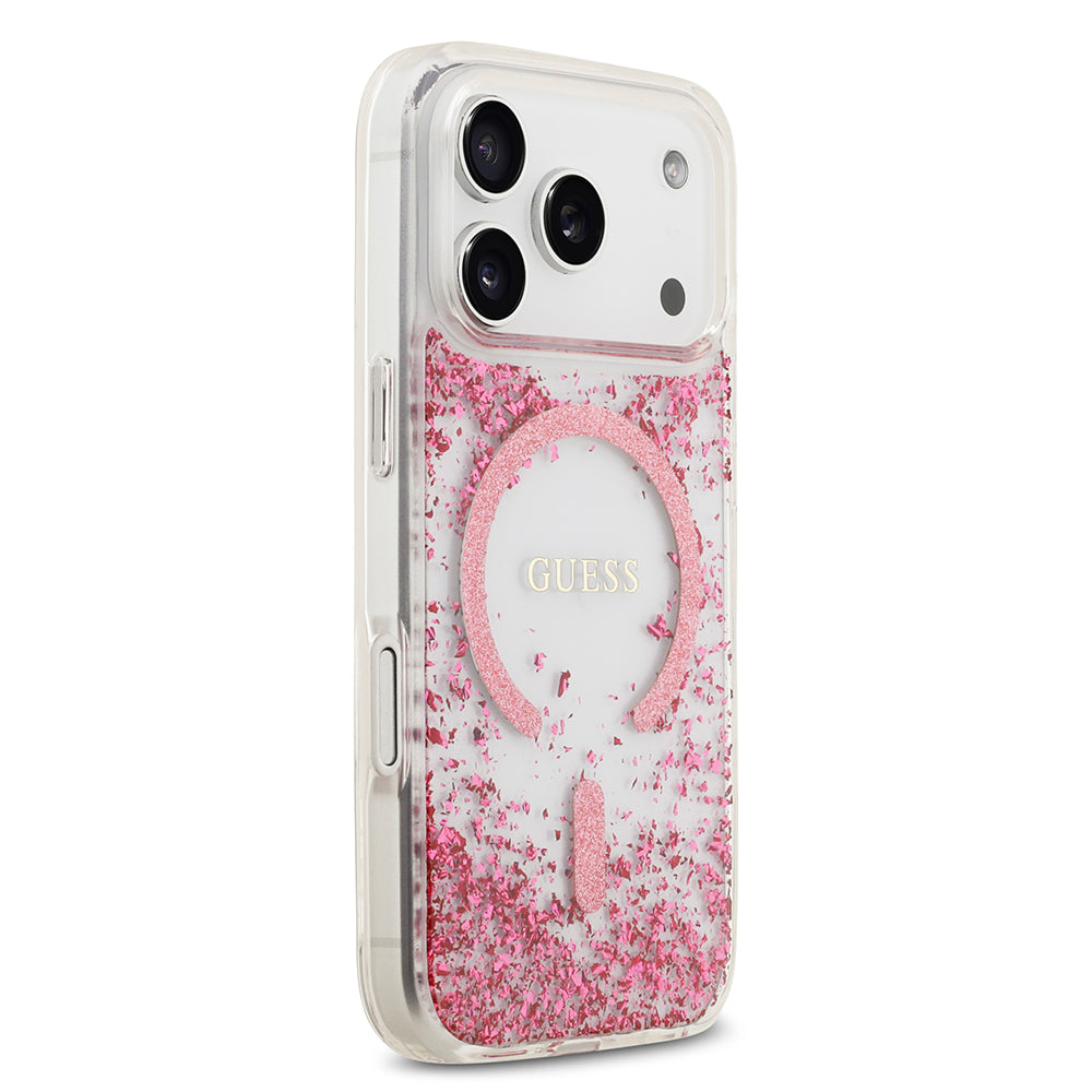 Guess iPhone 17 Pro Orjinal Lisanslı M-safe Şarj Özellikli Transparan Resin Bottom Kılıf