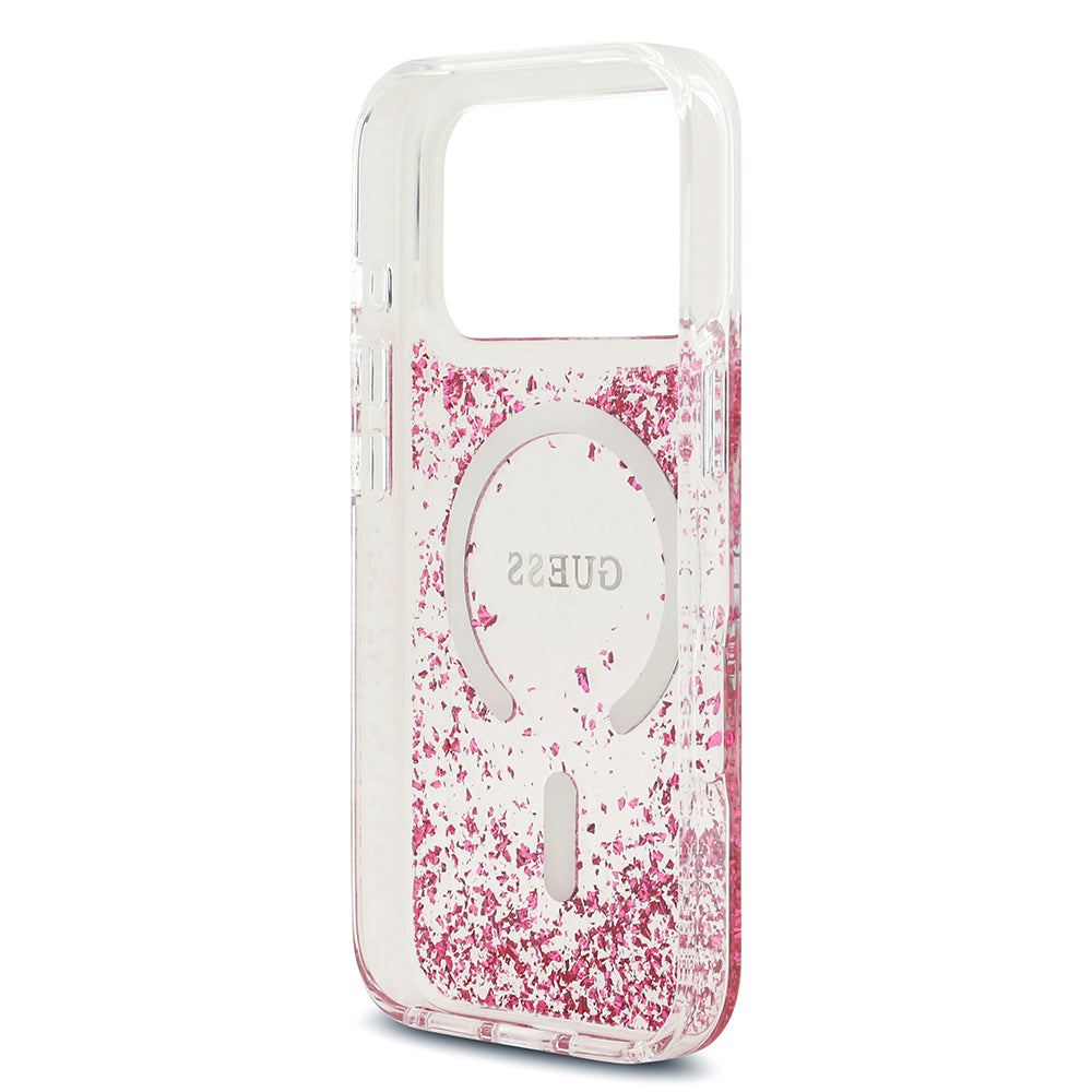 Guess iPhone 17 Pro Orjinal Lisanslı M-safe Şarj Özellikli Transparan Resin Bottom Kılıf