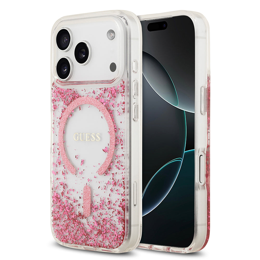Guess iPhone 17 Pro Orjinal Lisanslı M-safe Şarj Özellikli Transparan Resin Bottom Kılıf