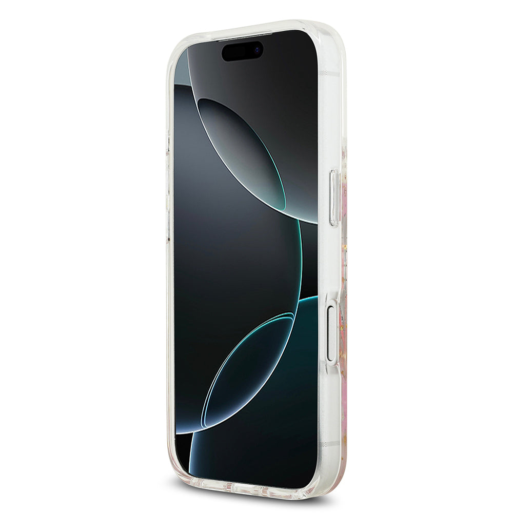 Guess iPhone 17 Pro Orjinal Lisanslı M-safe Şarj Özellikli Transparan Resin Flowers Kılıf