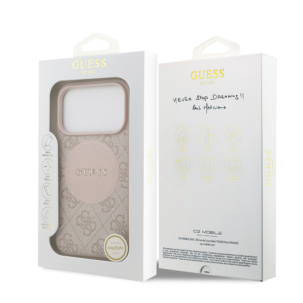 Guess iPhone 17 Pro Orjinal Lisanslı M-safe Şarj Özellikli Yazı Logolu Circle Classic Kılıf