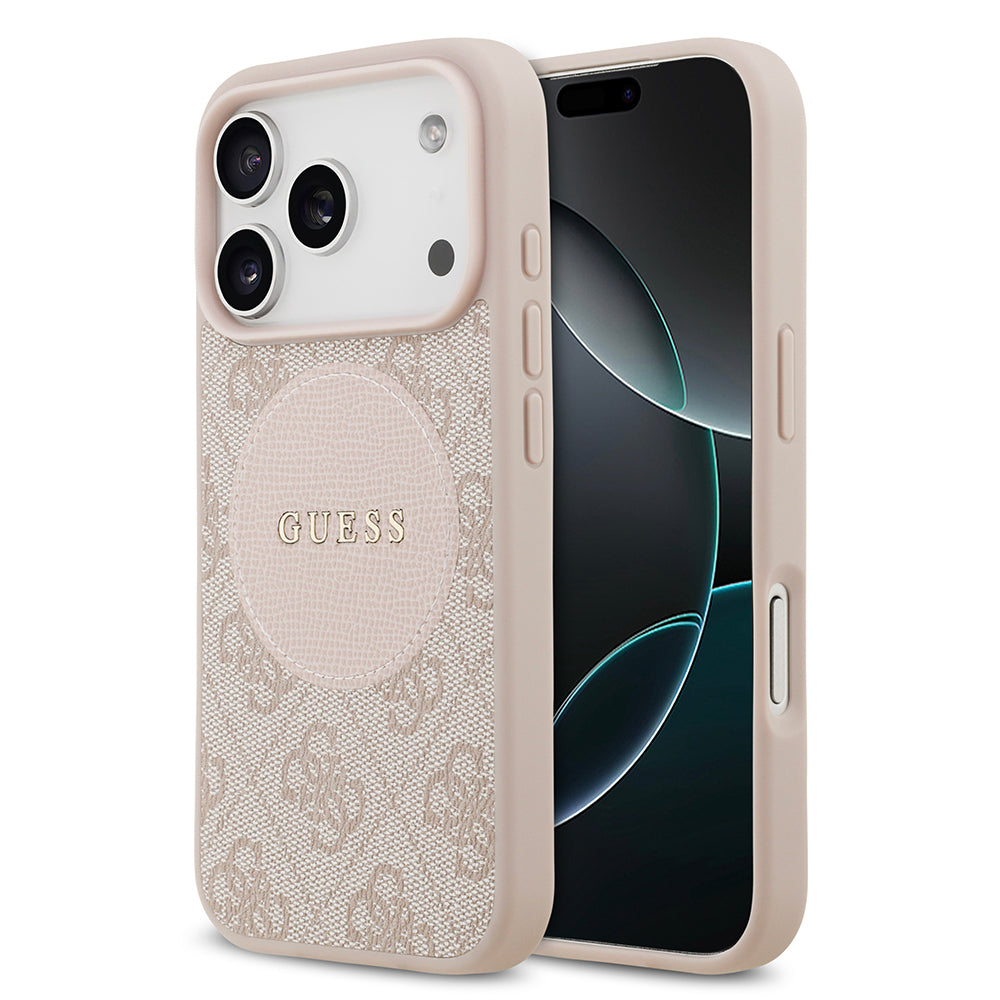 Guess iPhone 17 Pro Orjinal Lisanslı M-safe Şarj Özellikli Yazı Logolu Circle Classic Kılıf