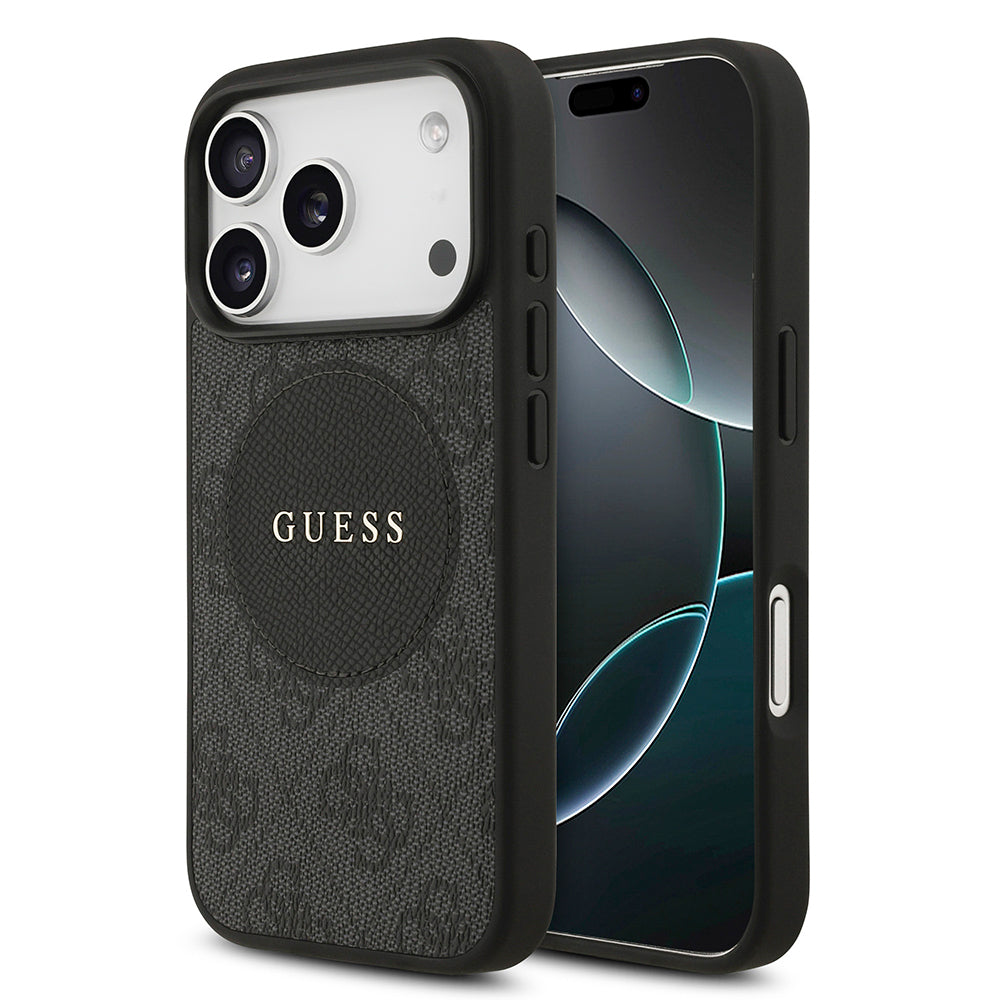 Guess iPhone 17 Pro Orjinal Lisanslı M-safe Şarj Özellikli Yazı Logolu Circle Classic Kılıf