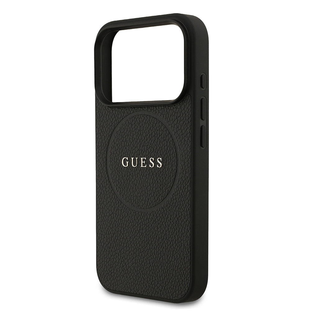 Guess iPhone 17 Pro Orjinal Lisanslı M-safe Şarj Özellikli Yazı Logolu PU Deri Kılıf