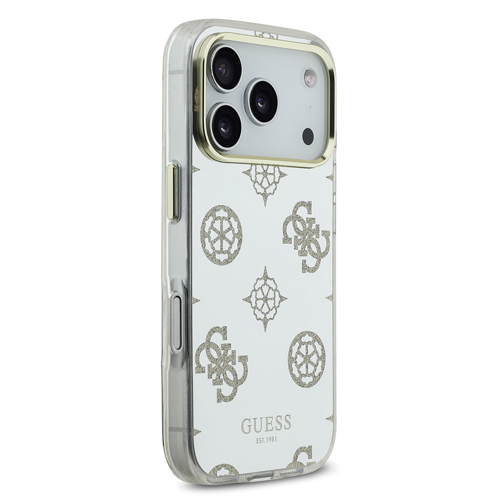 Guess iPhone 17 Pro Orjinal Lisanslı Metal Kamera Çerçeveli Simli Aynalı Kılıf