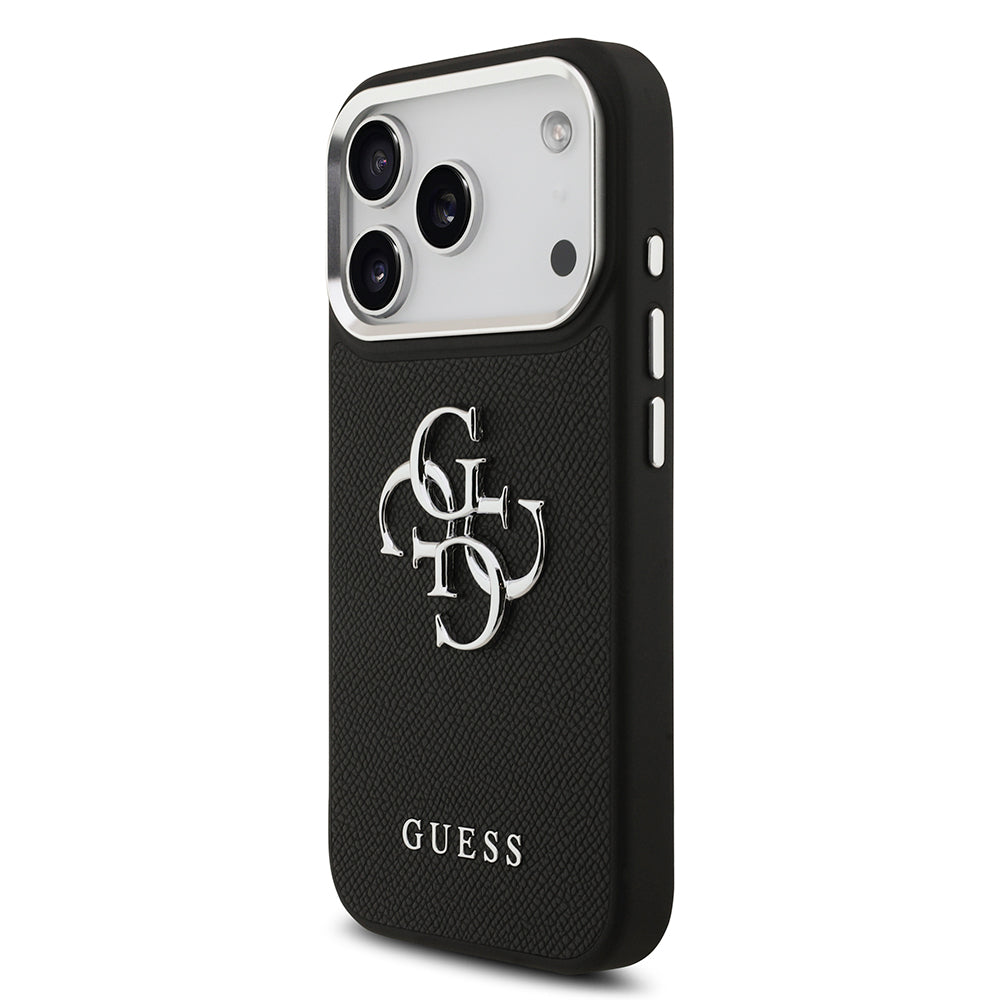 Guess iPhone 17 Pro Orjinal Lisanslı PU Deri 4G Büyük Metal Logo Dizaynlı Telefon Kılıfı