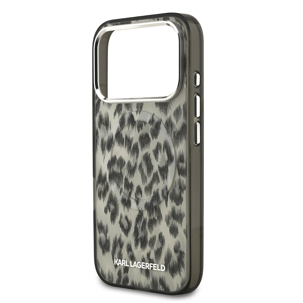 Karl Lagerfeld iPhone 17 Pro Orjinal Lisanslı M-safe Şarj Özellikli IML Leopar Baskılı Kılıf