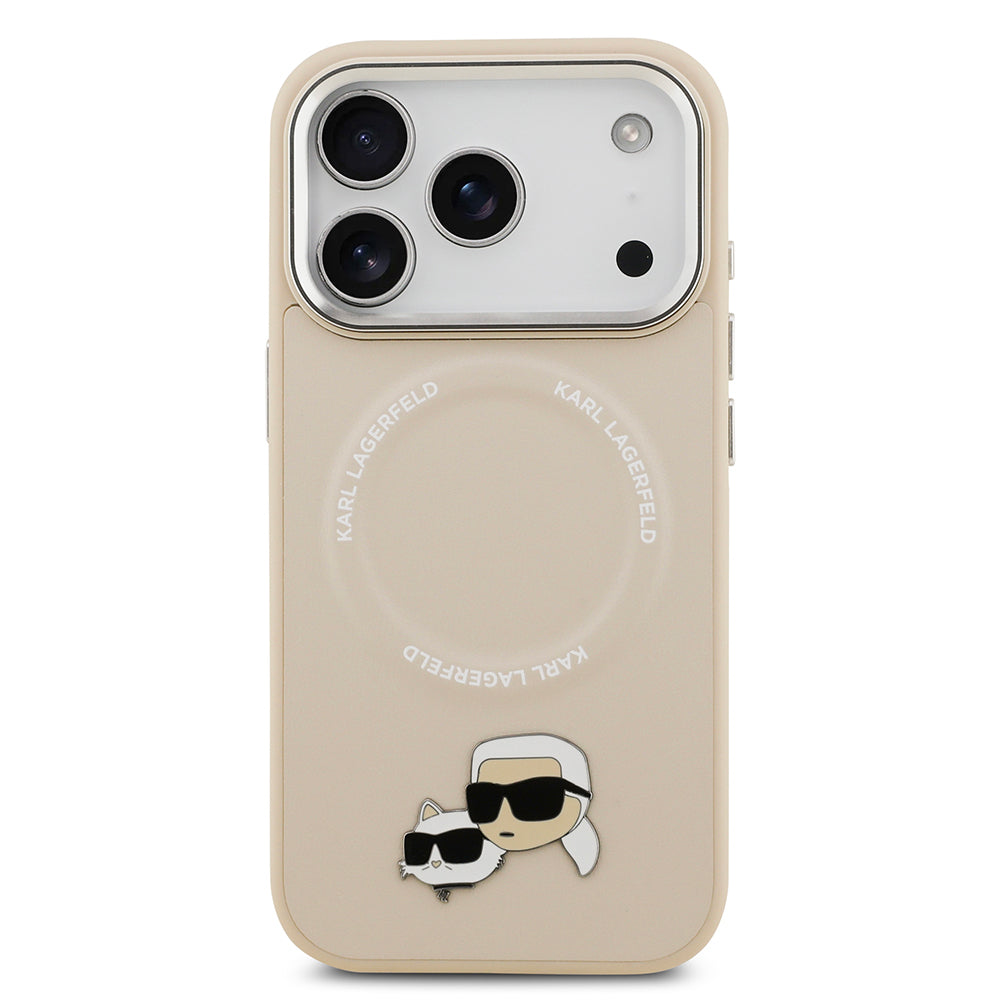 Karl Lagerfeld iPhone 17 Pro Orjinal Lisanslı M-safe Şarj Özellikli Metal Kamera ve Buton Tasarımlı K&C PU Deri Kılıf