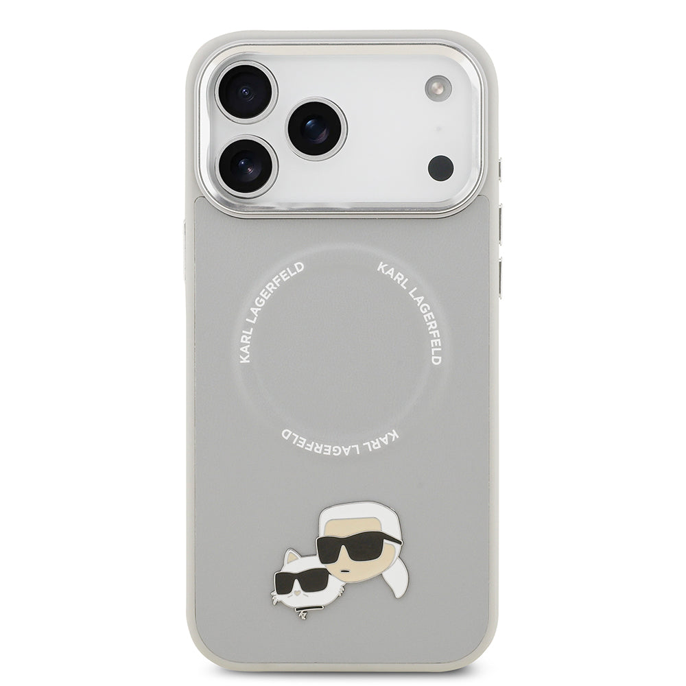 Karl Lagerfeld iPhone 17 Pro Orjinal Lisanslı M-safe Şarj Özellikli Metal Kamera ve Buton Tasarımlı K&C PU Deri Kılıf