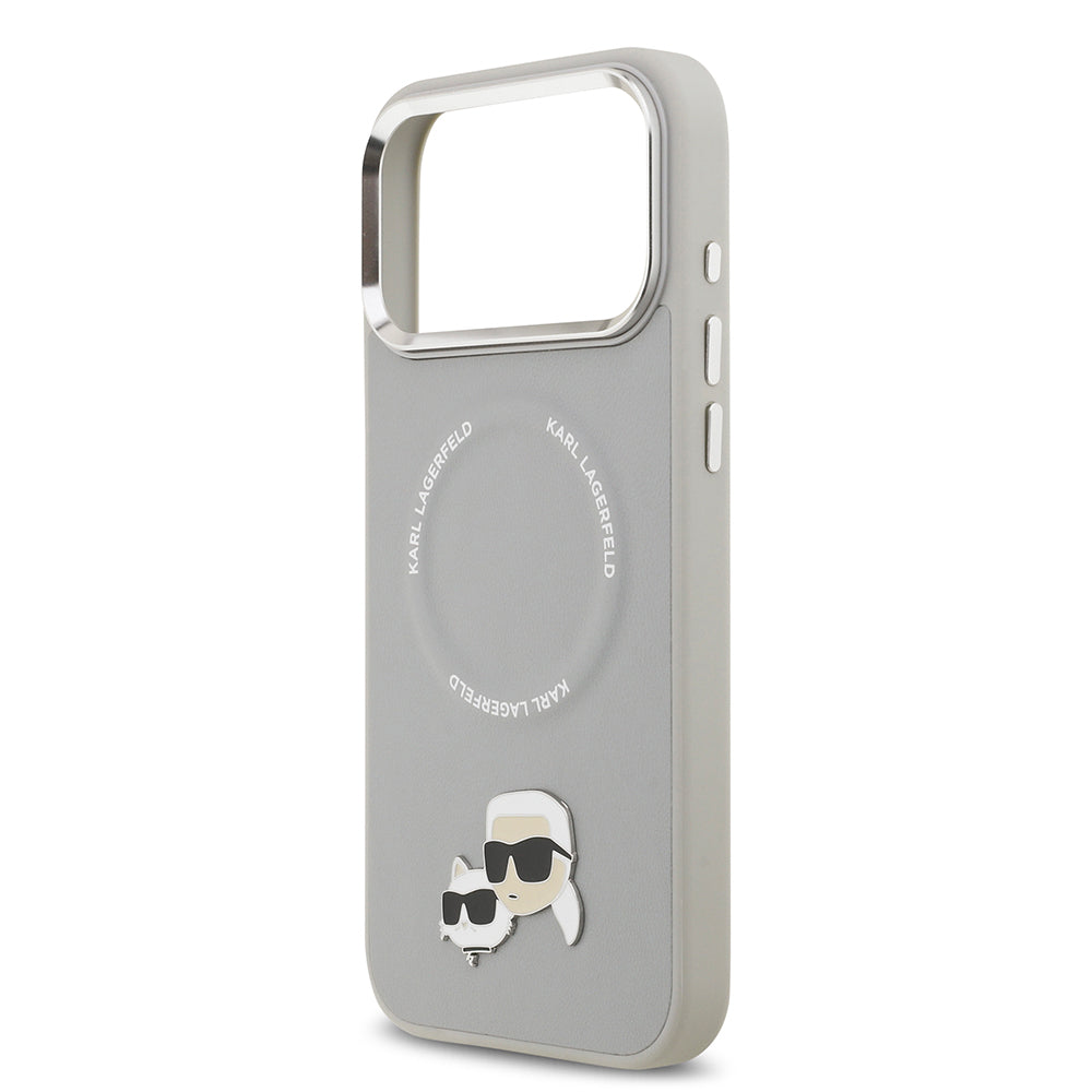 Karl Lagerfeld iPhone 17 Pro Orjinal Lisanslı M-safe Şarj Özellikli Metal Kamera ve Buton Tasarımlı K&C PU Deri Kılıf