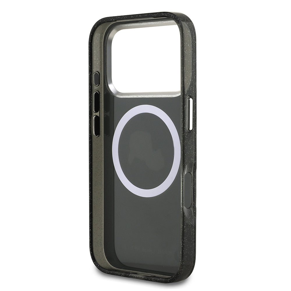 Karl Lagerfeld iPhone 17 Pro Orjinal Lisanslı Parlayan Simli Karl & Choupette Heads Kılıf