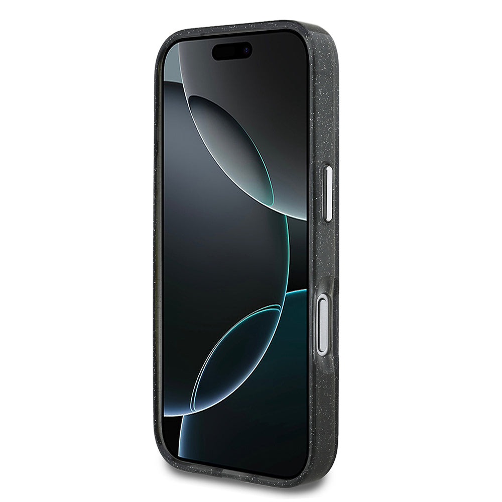 Karl Lagerfeld iPhone 17 Pro Orjinal Lisanslı Parlayan Simli Karl & Choupette Sketch Logo Kılıf