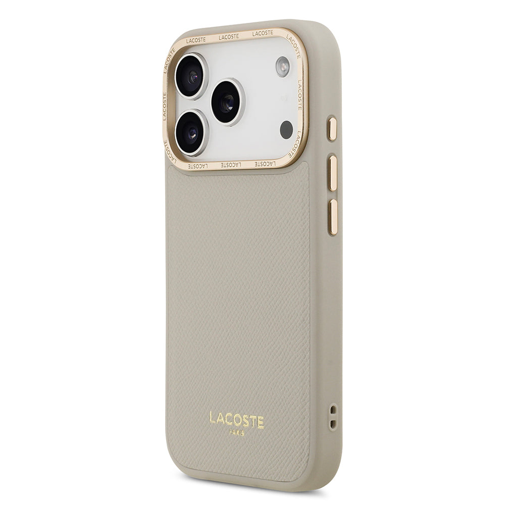 Lacoste iPhone 17 Pro Orjinal Lisanslı M-safe Şarj Özellikli Champs Elysees PU Deri Tasarımlı Kılıf