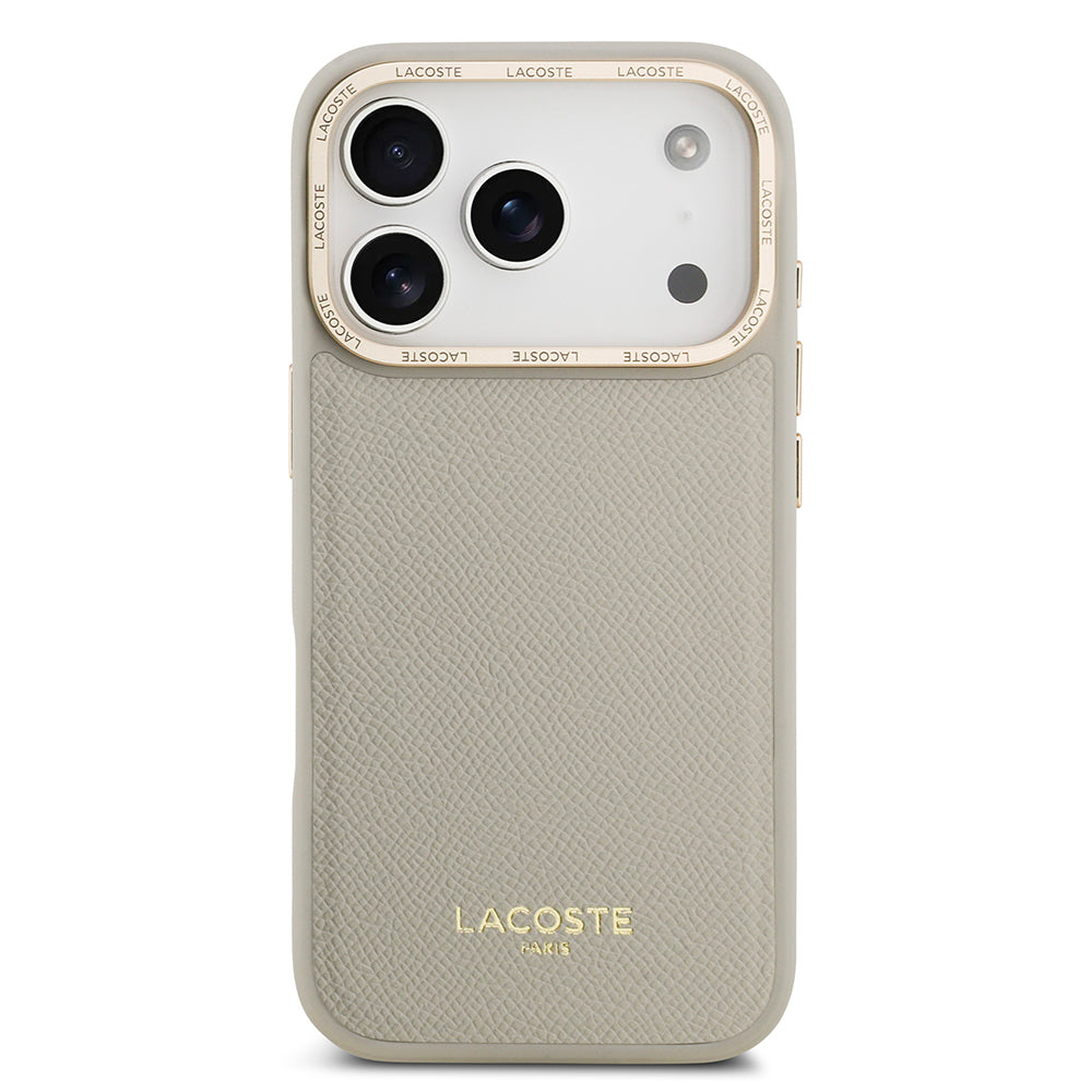 Lacoste iPhone 17 Pro Orjinal Lisanslı M-safe Şarj Özellikli Champs Elysees PU Deri Tasarımlı Kılıf
