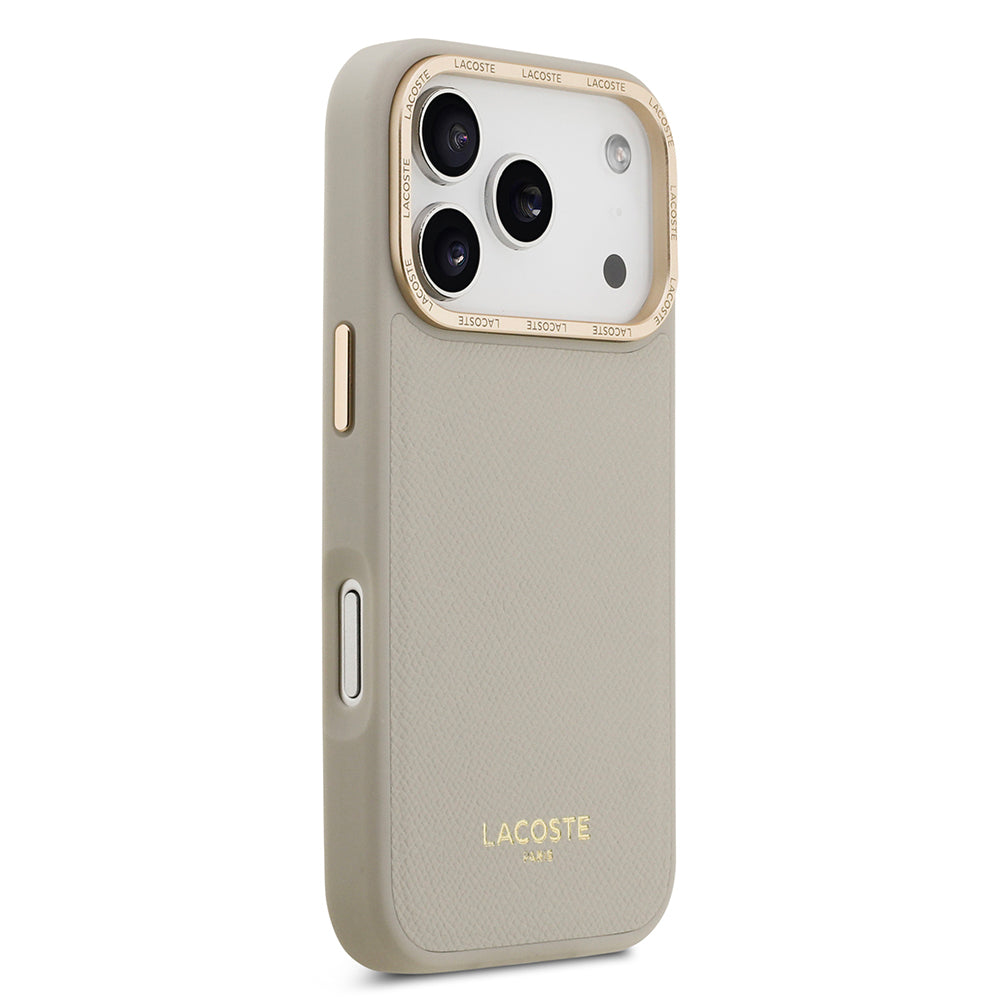 Lacoste iPhone 17 Pro Orjinal Lisanslı M-safe Şarj Özellikli Champs Elysees PU Deri Tasarımlı Kılıf
