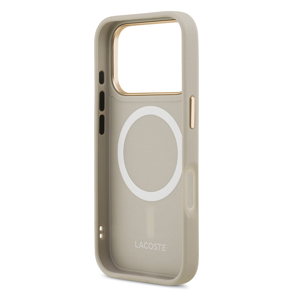 Lacoste iPhone 17 Pro Orjinal Lisanslı M-safe Şarj Özellikli Champs Elysees PU Deri Tasarımlı Kılıf