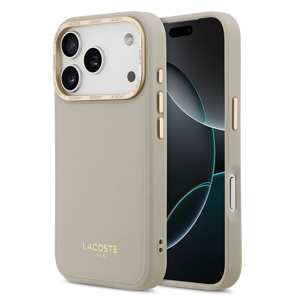 Lacoste iPhone 17 Pro Orjinal Lisanslı M-safe Şarj Özellikli Champs Elysees PU Deri Tasarımlı Kılıf