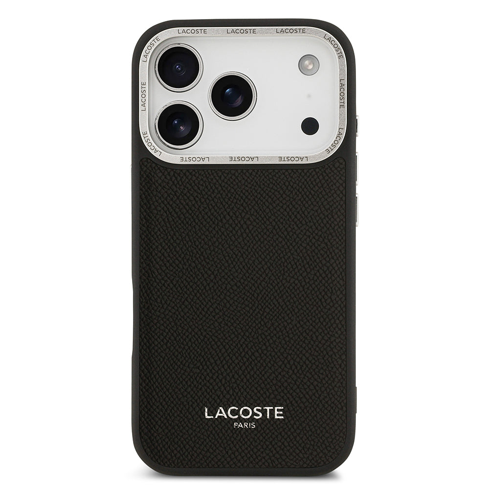 Lacoste iPhone 17 Pro Orjinal Lisanslı M-safe Şarj Özellikli Champs Elysees PU Deri Tasarımlı Kılıf