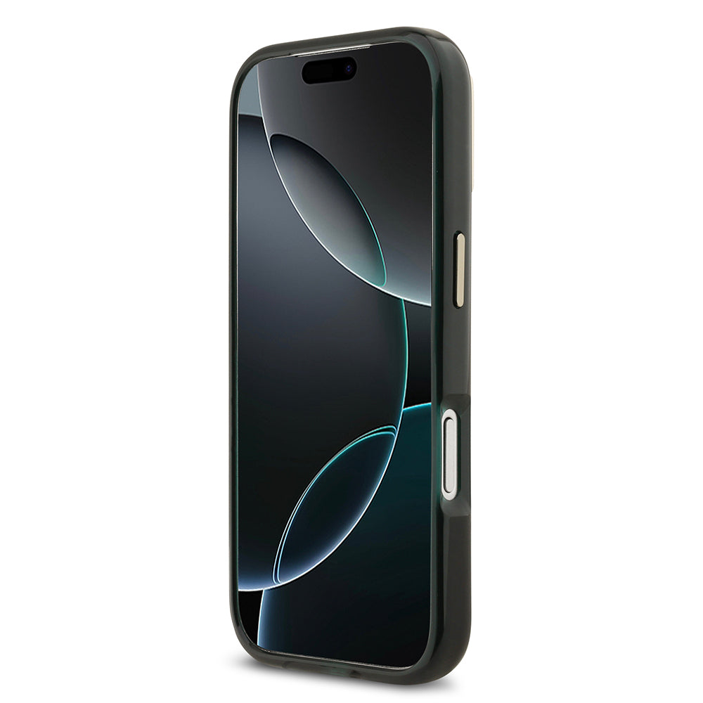 Lacoste iPhone 17 Pro Orjinal Lisanslı M-safe Şarj Özellikli Gold Timsah Logolu Buzlu Kılıf