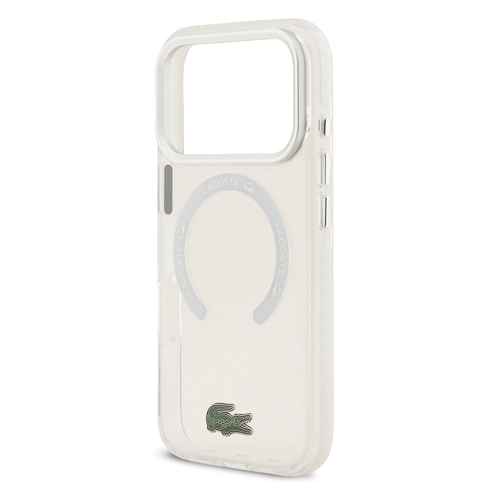 Lacoste iPhone 17 Pro Orjinal Lisanslı M-safe Şarj Özellikli İkonik Timsah Logolu Buzlu Kılıf