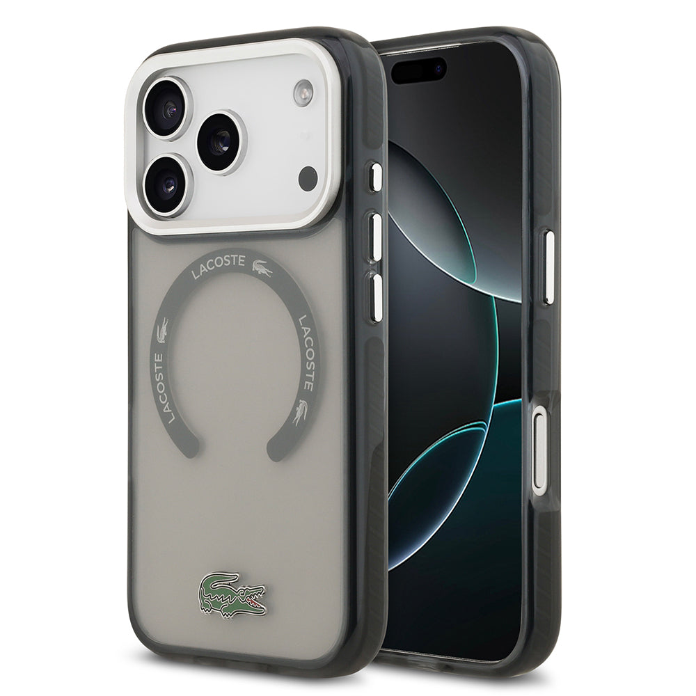 Lacoste iPhone 17 Pro Orjinal Lisanslı M-safe Şarj Özellikli İkonik Timsah Logolu Buzlu Kılıf