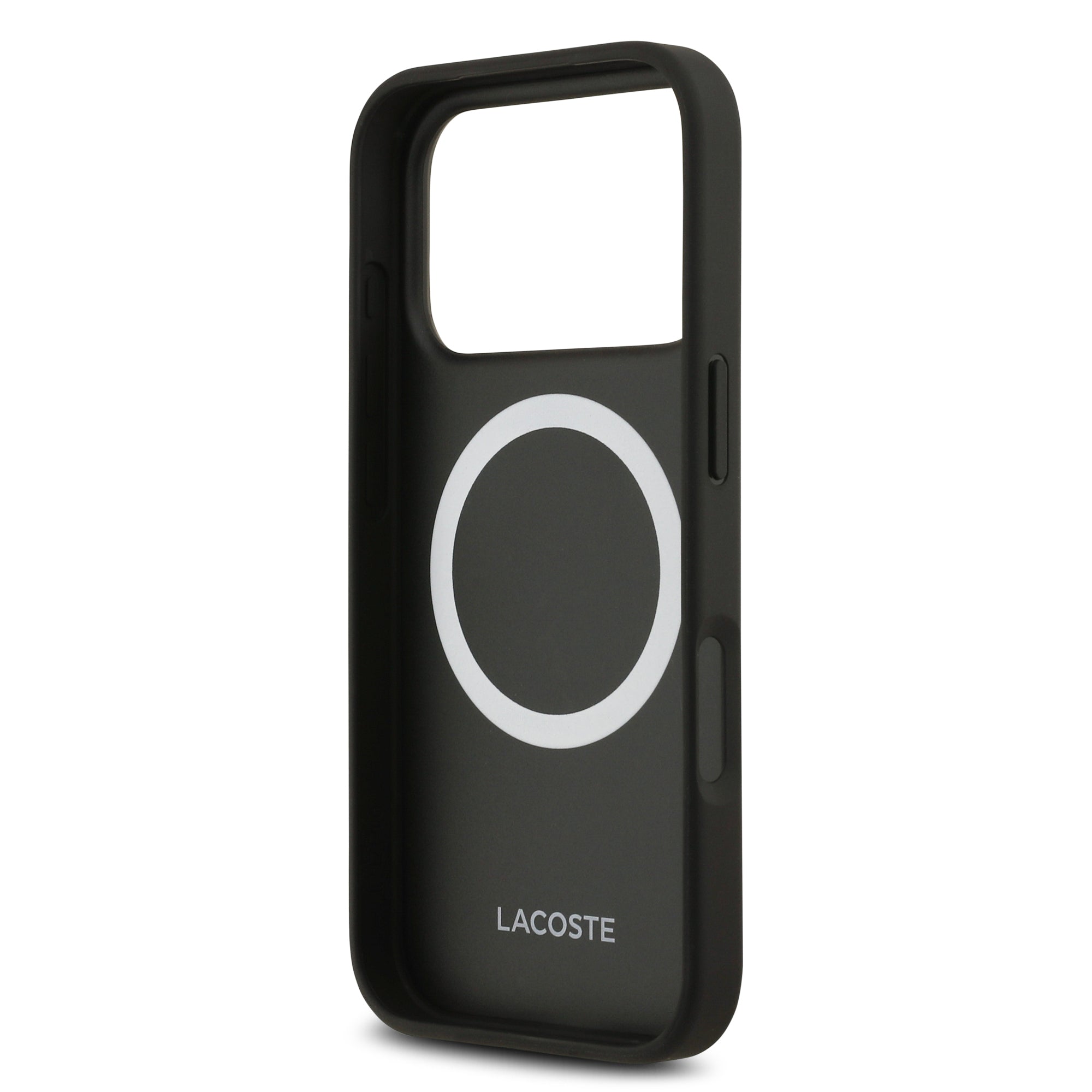 Lacoste iPhone 17 Pro Orjinal Lisanslı M-safe Şarj Özellikli PU Deri Tasarımlı Kartlıklı Karışık Monogram Desenli Kılıf