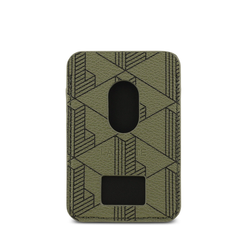 Lacoste iPhone 17 Pro Orjinal Lisanslı M-safe Şarj Özellikli PU Deri Tasarımlı Kartlıklı Karışık Monogram Desenli Kılıf