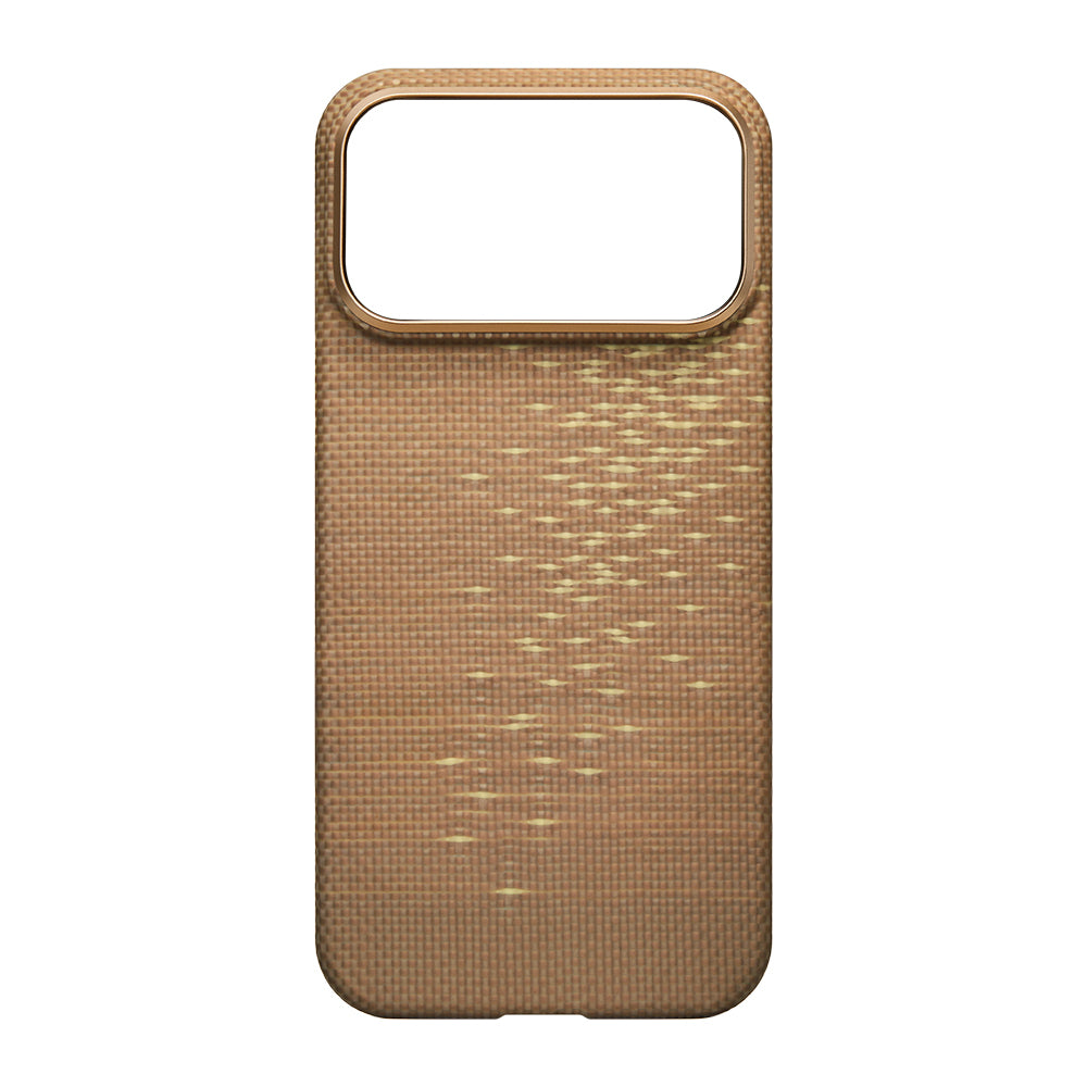 Pitaka Glints of Gold Ultra Slim Serisi iPhone 17 Pro M-safe Şarj Özellikli Aramid Fiber Kılıf