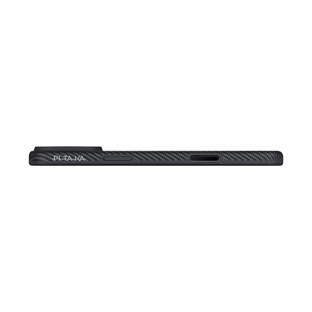 Pitaka Military-Grade Classic Serisi iPhone 17 Pro M-safe Şarj Özellikli Aramid Fiber Black-Grey Twill Kılıf