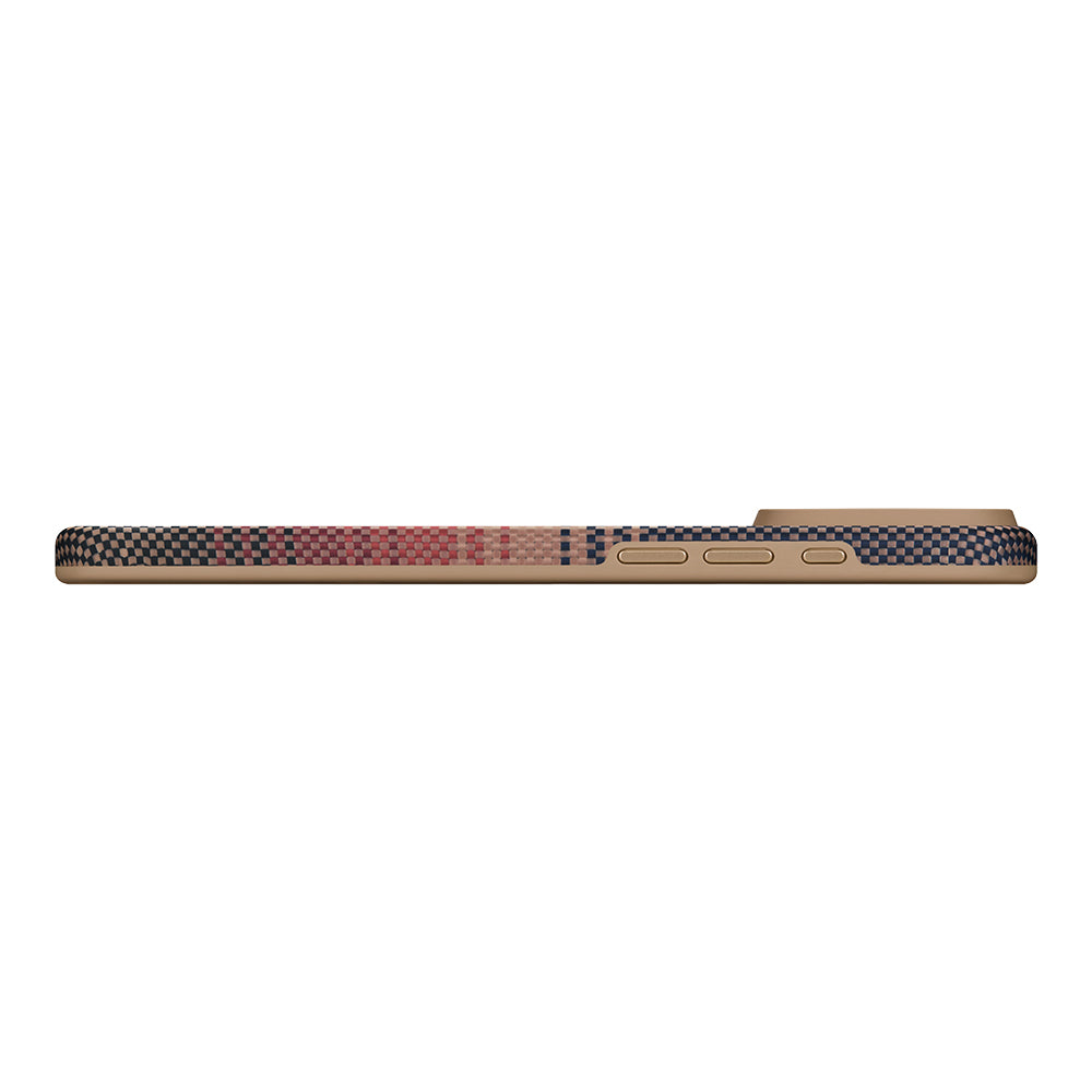 Pitaka Military-Grade Sunset-Moonrise Serisi iPhone 17 Pro M-safe Şarj Özellikli Aramid Fiber Kılıf
