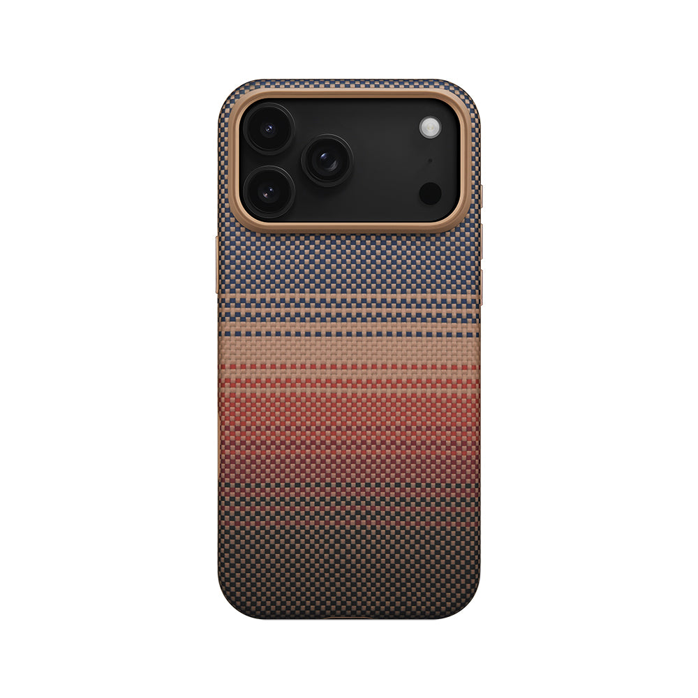 Pitaka Military-Grade Sunset-Moonrise Serisi iPhone 17 Pro M-safe Şarj Özellikli Aramid Fiber Kılıf